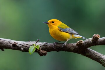 Male Prothonotary Warbler on a branch