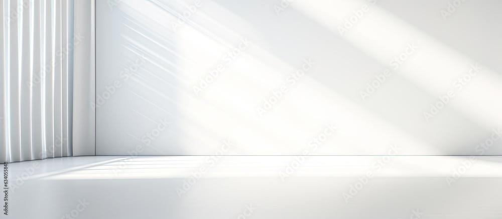 Poster plain white studio background for showcasing products vacant space with window shadows present items