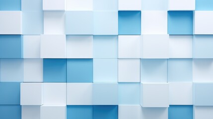 Light White-Blue Blocks Wall Background