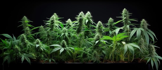 transparent background with isolated marijuana plants