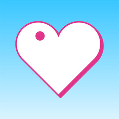 Heart sign. Cerise pink with white Icon at picton blue background. Illustration.
