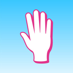 Obraz premium Clean hands sign. Cerise pink with white Icon at picton blue background. Illustration.