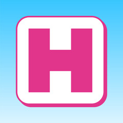 Obraz premium Medical sign. Cerise pink with white Icon at picton blue background. Illustration.