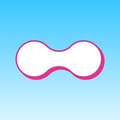 Drop union. Cerise pink with white Icon at picton blue background. Illustration.