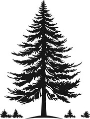 tree silhouette cedar vector, tattoo logo cypress template design, tree pine silhouette vector, tattoo tribal cedar design isolated on white background.
