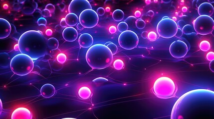 Fototapeta premium Neon Balls Background