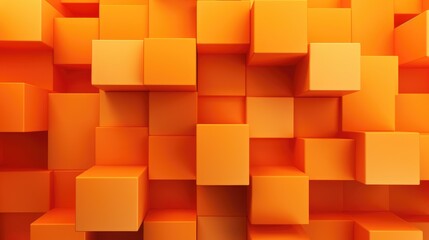 Orange Cubes Wall Background