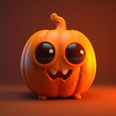 halloween, pumpkin, mascot style, 3d, 