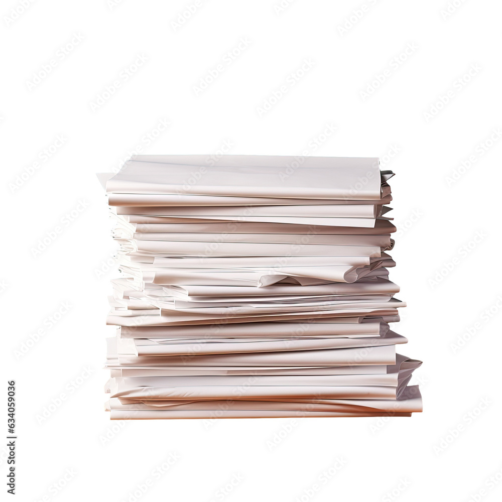Poster a background photo features a stack of square white sheets on a brown table