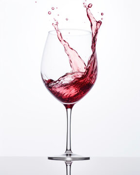 Generated photorealistic image of a high-stemmed glass goblet with pink sweet wine