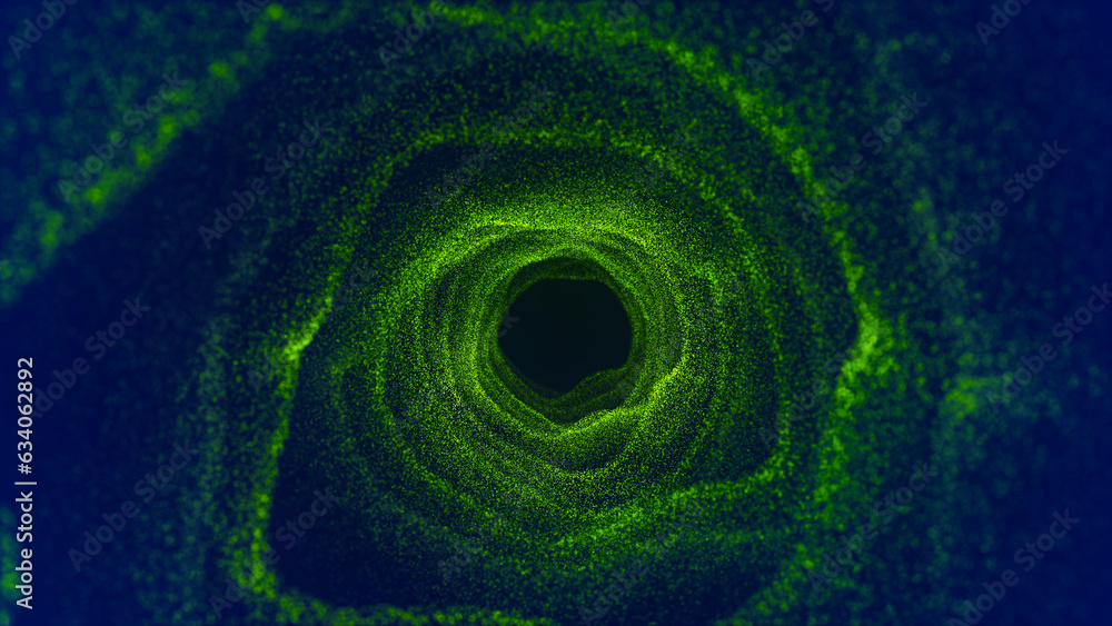 Poster colorful tunnel background. abstract digital background. big data visualization. data flow informati