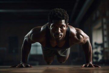 A fit Afro-American athlete with a strong build, Generative Ai