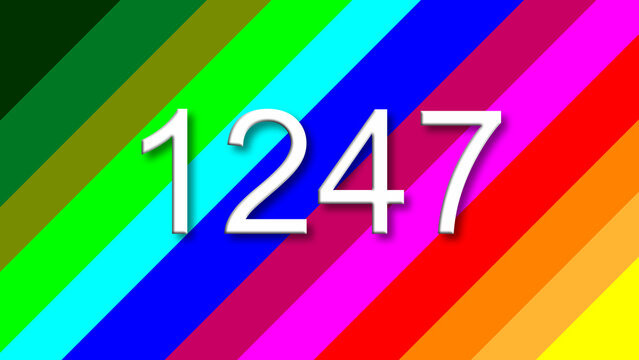 1247 colorful rainbow background year number