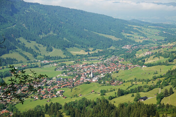Fototapeta na wymiar A panorama of Bad Hindelang, Bavaria, Germany