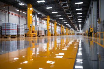  coating floor with self leveling epoxy resin in industry  - obrazy, fototapety, plakaty