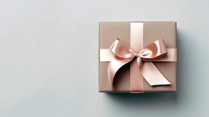 gift box with ribbon and bow. Generative Ai. 