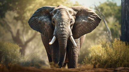 Fototapeta na wymiar Elephant in the nature
