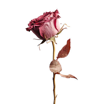 transparent background with a dried rose