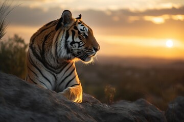 Portrait of a Sumatran Tiger snarling