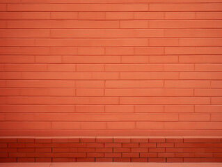 Red brick wall. Brick background. Rectangular identical bricks.