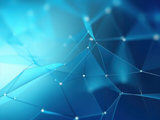 Blue background with 3d geometric shapes. Illustration with blue shades, cyan color, volumetric triangles, rectangles.