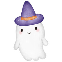 Ghost Watercolor Halloween Decorative Elements
