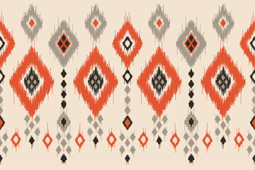 Ethnic abstract ikat art. Seamless pattern in tribal, folk embroidery, geometric art ornament print.Design for carpet, wallpaper, clothing, wrapping, fabric, cover, textile