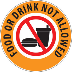 Food or drink not allowed sign vector