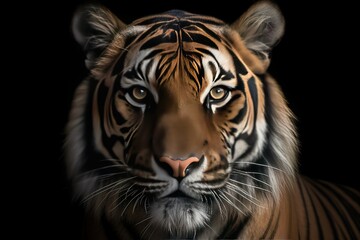 Photo male bengal tiger in the dark - obrazy, fototapety, plakaty
