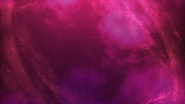 Slow motion crimson holographic neon partical lights flowing wawy abstract background loopable, seamless animation.