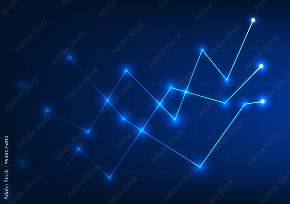 Aufkleber graph technology background it is a technology that shows the price of growth within the company to 