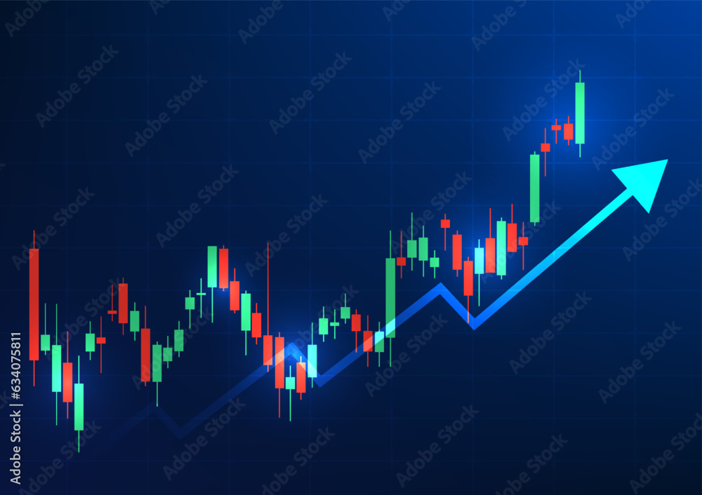 Poster graph technology background it is a technology that shows the growth price of a company on the stock