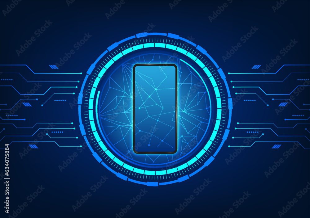 Poster smartphone technology placed on technology circle it is a vector mobile phone that represents mobile