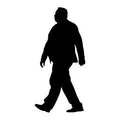 Vector illustration. Silhouette of a fat man.
