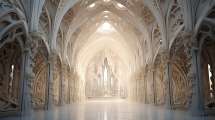 Fototapeta na wymiar carved white rock cathedral interior