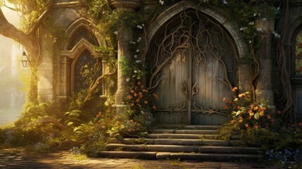 fantasy wooden door