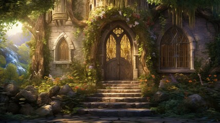 Fototapeta premium fantasy wooden door