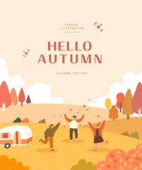 Foto op Plexiglas autumn sentimental frame illustration. Web-Banner  © 기원 이