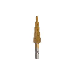 Step drill bit for drilling holes in metal ,clipping path.