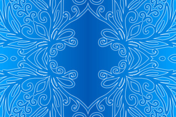 Beautiful classic design colourful  background with flower leaf line art pattern of indonesian culture traditional batik