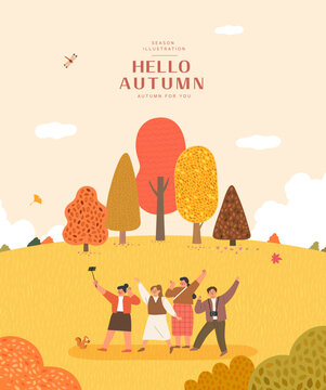 autumn sentimental frame illustration. Web-Banner
