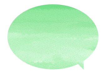 水彩風　みどり  吹き出し 和　紙