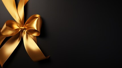 Gold ribbon with copy space for text