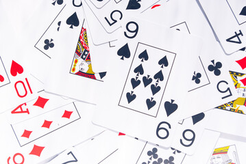 Poker cards, background of cards, close-up, nothing superfluous, gambling