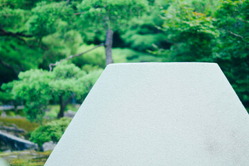 京都の銀閣寺の庭園の風景