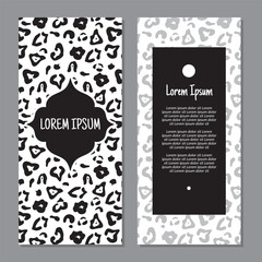 Leopard skin design vertical frame pattern invitation greeting cards, RSVP and thank you cards. Elevate your occasions with exquisite seamless pattern invitation greeting cards.