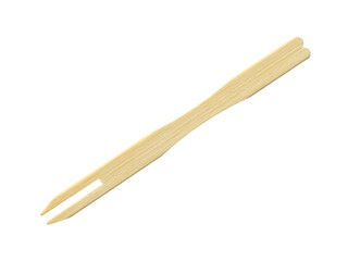 Disposable wooden dessert fork (with clipping path) isolated on white background