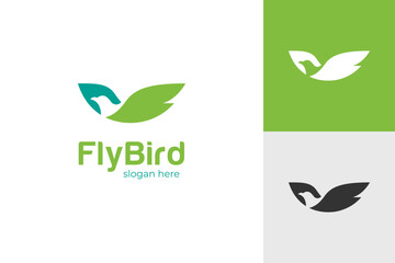 Flying bird logo icon design. fly falcon, fly dove bird animal logo symbol