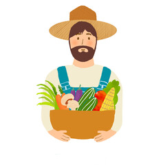 farmer with a basket of vegetables