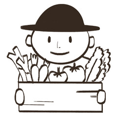 Farmer and vegetables